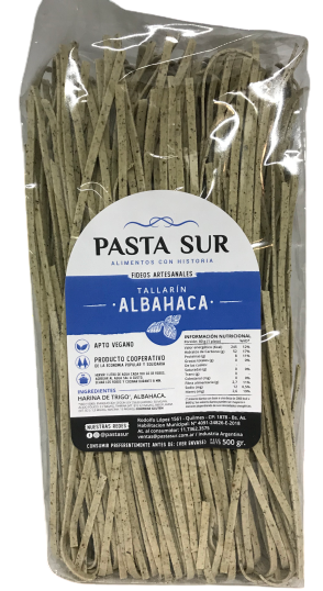​​FIDEOS AGROECOLÓGICOS TALLARIN ALBAHACA PASTA SUR X 500 GRS