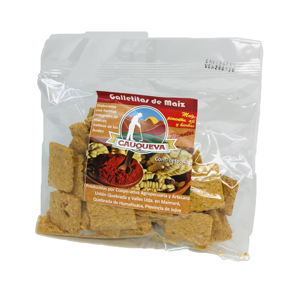 GALLETAS MAIZ CAPIA AJI Y PIMENTON CAUQUEVA X 40 GRS