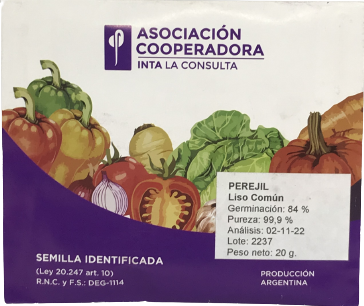 ​​​SEMILLAS PEREJIL INTA X 20 GRS
