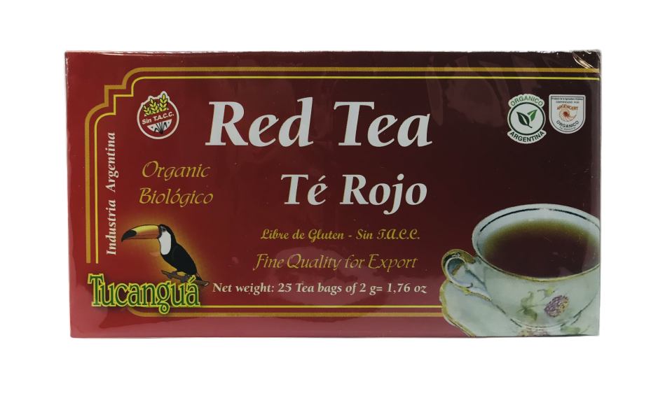 ​​​TE ROJO ORGANICO SAQUITOS TUCANGUA CAJA X 25 U