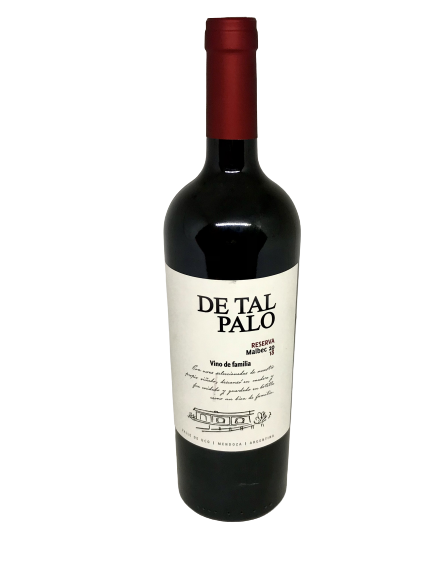 VINO DE TAL PALO MALBEC RESERVA 2018 ET. BLANCA X 750 ML
