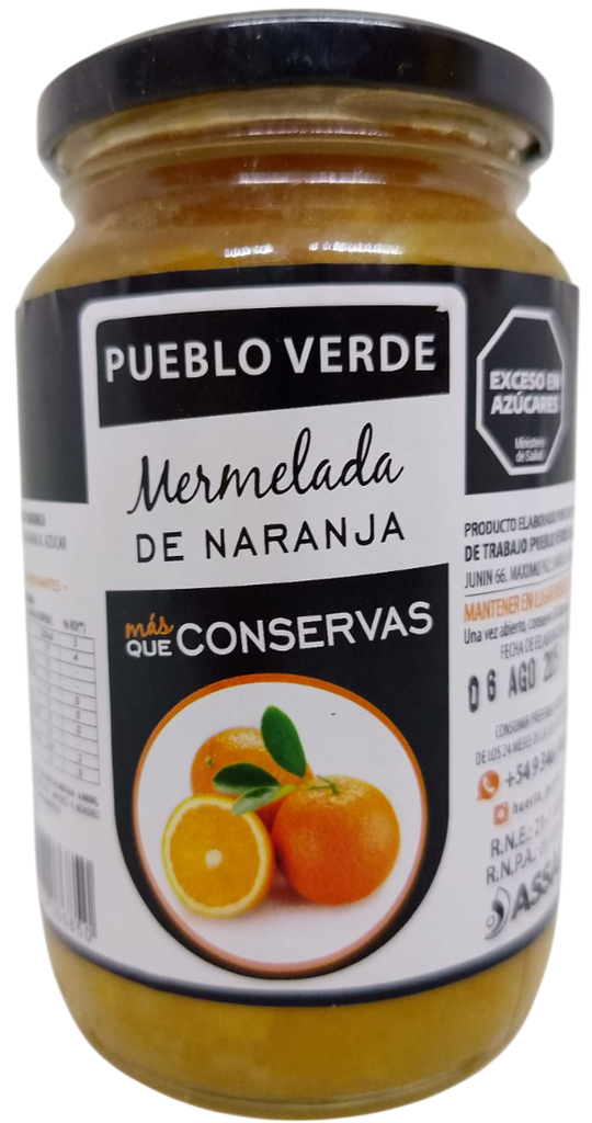 MERMELADA NARANJA PUEBLO VERDE X 360 GRS
