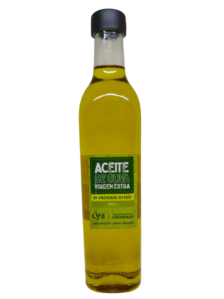 ACEITE OLIVA AGROECOLOGICO CUCHIYACO VIDRIO X 500 CC
