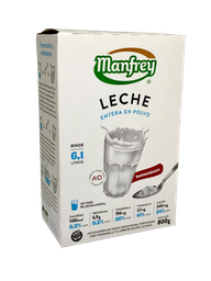[p2649] LECHE ENTERA EN POLVO INSTANTANEA MANFREY X 800 GRS