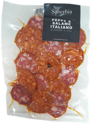 [p0992] PEPPERONI + SALAME ITALIANO AHUMADOS A LEÑA NO ES SOBERBIA FETAS X 100G AL VACIO