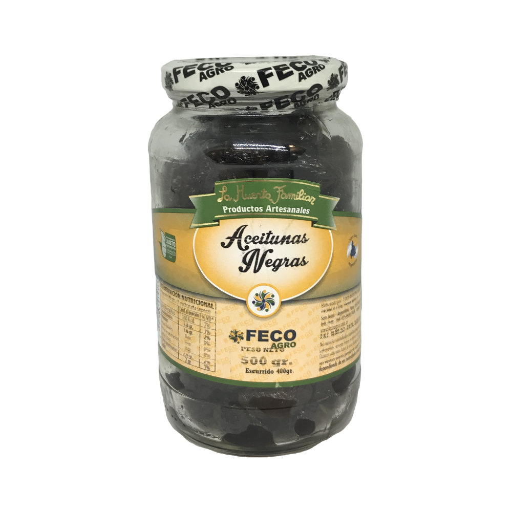 ACEITUNA NEGRA GRIEGAS LA HUERTA FAMILIAR X 500 GRS