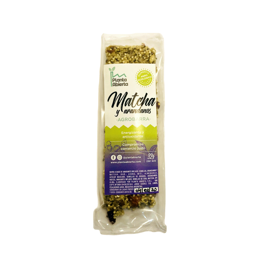AGROBARRA AGROECOLOGICA MATCHA ARANDANOS PLANTA ABIERTA X 32 GRS